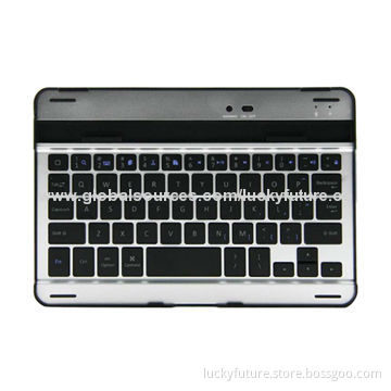 Portable 59-key Aluminum Alloy Bluetooth Connection Keyboard for iPad Mini-Black+Silver/White+Silver